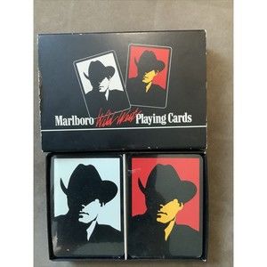 Vintage 1991 Marlboro Man Wild West Playing Cards 2 Decks - Sealed